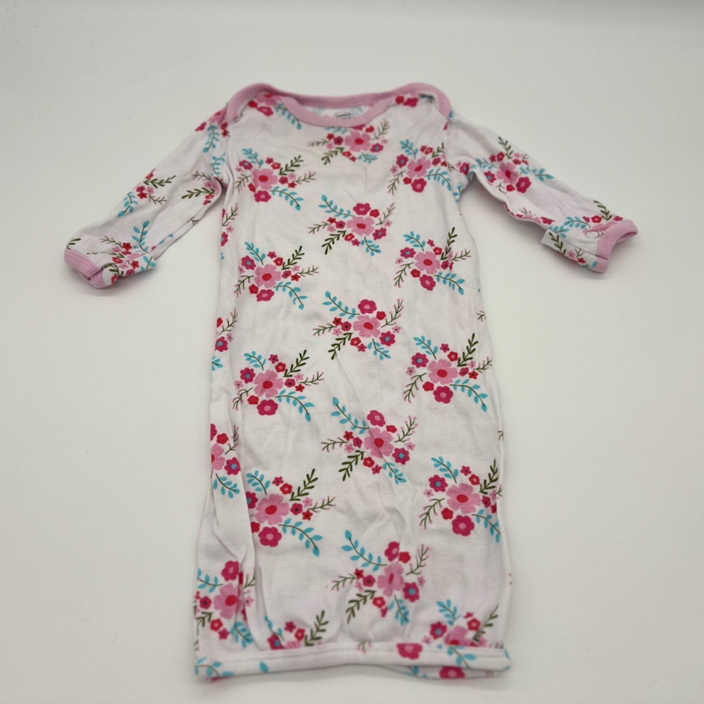 Luvable Friends Girls Sleep Gown Floral 0-6 Months 100 % cotton